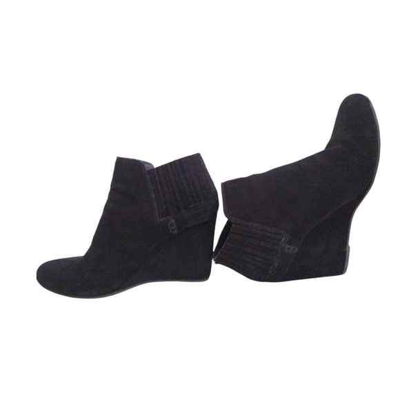 Dolce Vita Womens Gwynn Black Genuine Suede Leather Wedge Heel Ankle Booties 9 - Picture 9 of 16